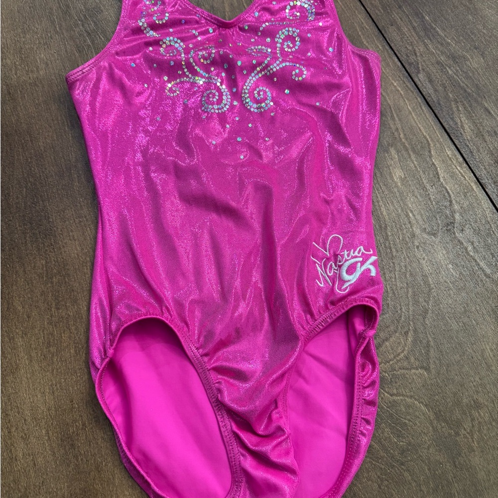 GK Pink Leotard with Silver Accents
